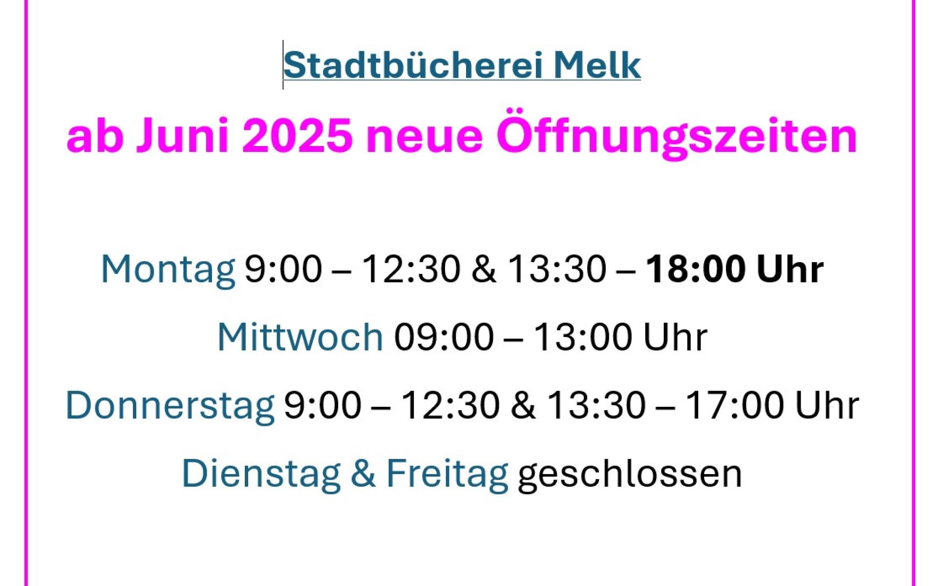 Foto mit den neue Öffnungszeiten